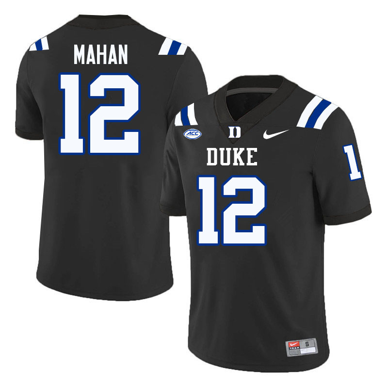 Duke Blue Devils #12 Dan Mahan College Football Jersey Stitched-Black
